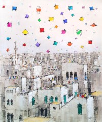 Zahid Saleem, 30 x 36 Inch, Acrylic on Canvas, Cityscape Painting, AC-ZS-190